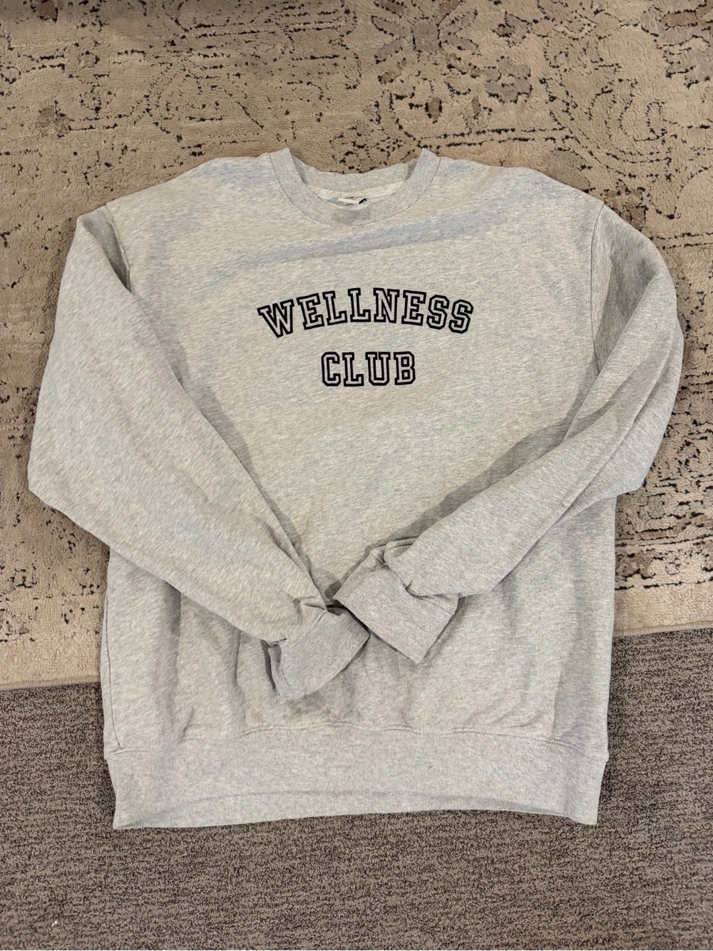 Sporty & Rich Wellness Club Sweatshirt - Light Gray with Black Print